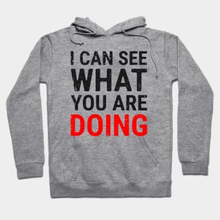 I Can See What You Are Doing 4 distressed Hoodie